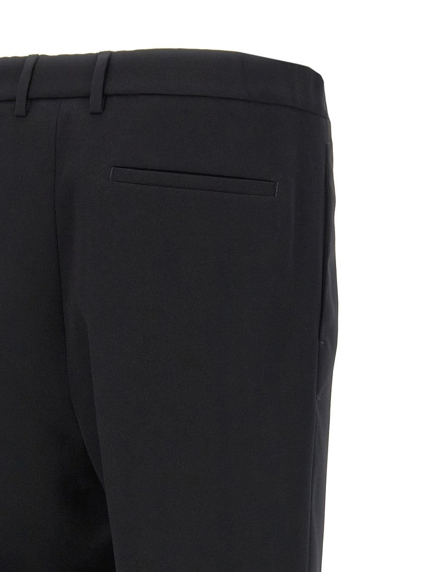Jil Sander Cropped Wool Gabardine Trousers With Elastic Waistband