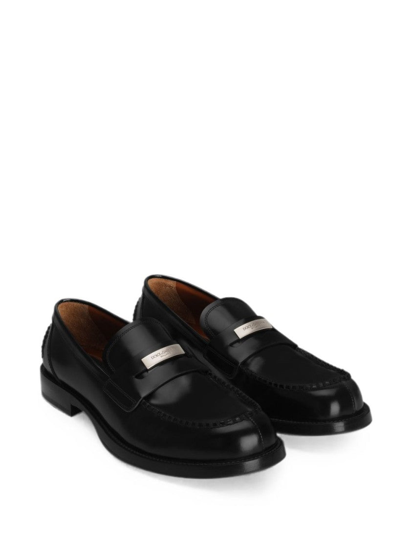 Dolce & Gabbana Polished Leather Moccasin Loafers