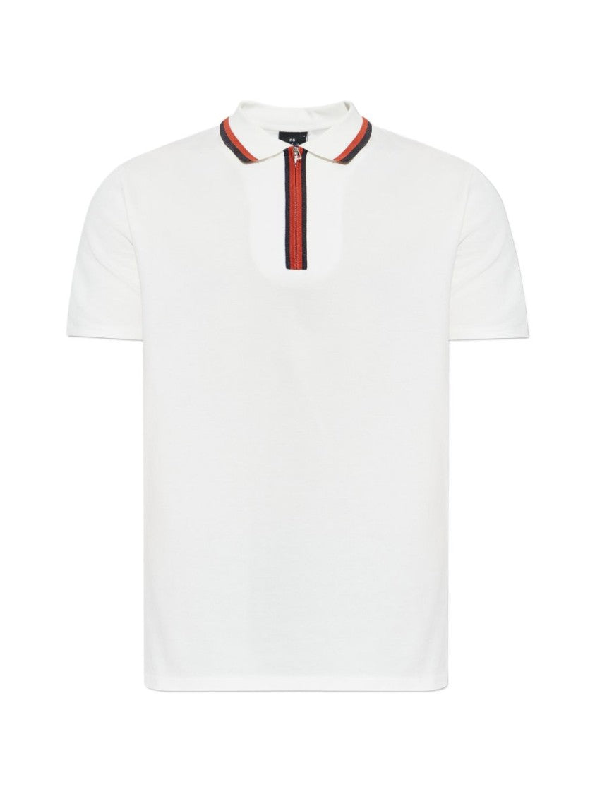 Paul Smith Half-Zip Polo Shirt With Contrasting Striped Collar
