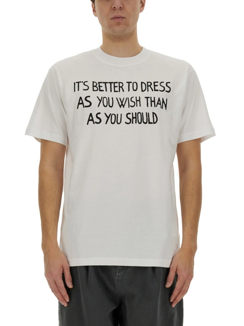 Moschino Relaxed Fit White T-Shirt With Bold Message Print