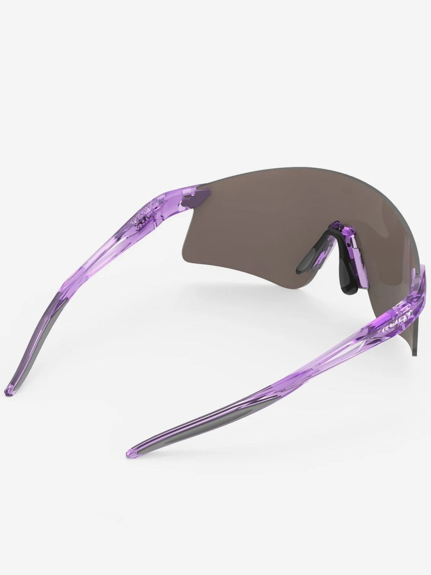 Rudy Project Translucent Purple Wraparound Sunglasses With Pink Reflective Tint
