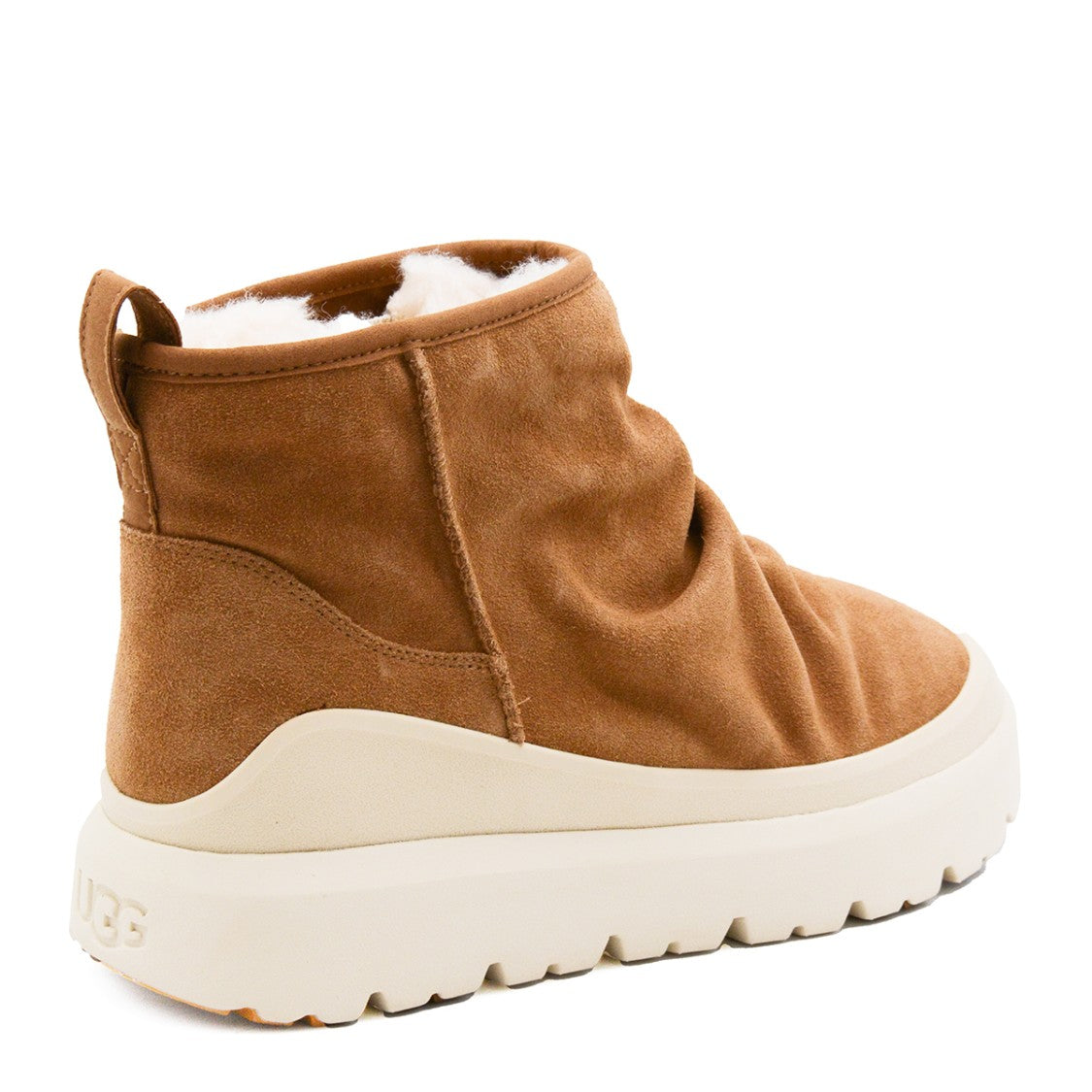 Ugg Chestnut Ankle Boots With Ruched Upper