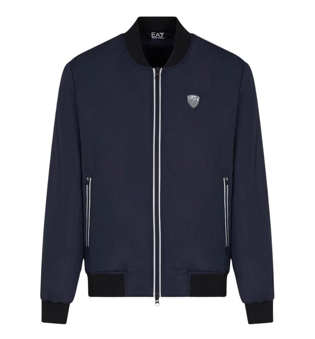 Emporio Armani Navy Blue Nylon Bomber Jacket