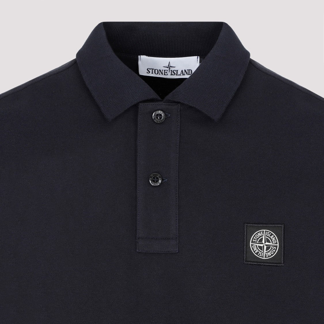 Stone Island Navy Blue Cotton Polo