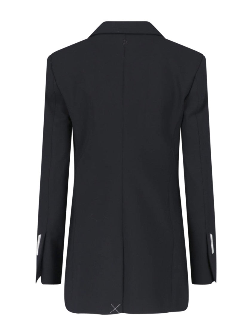 Dondup Black Virgin Wool-Blend Double Breasted Suit