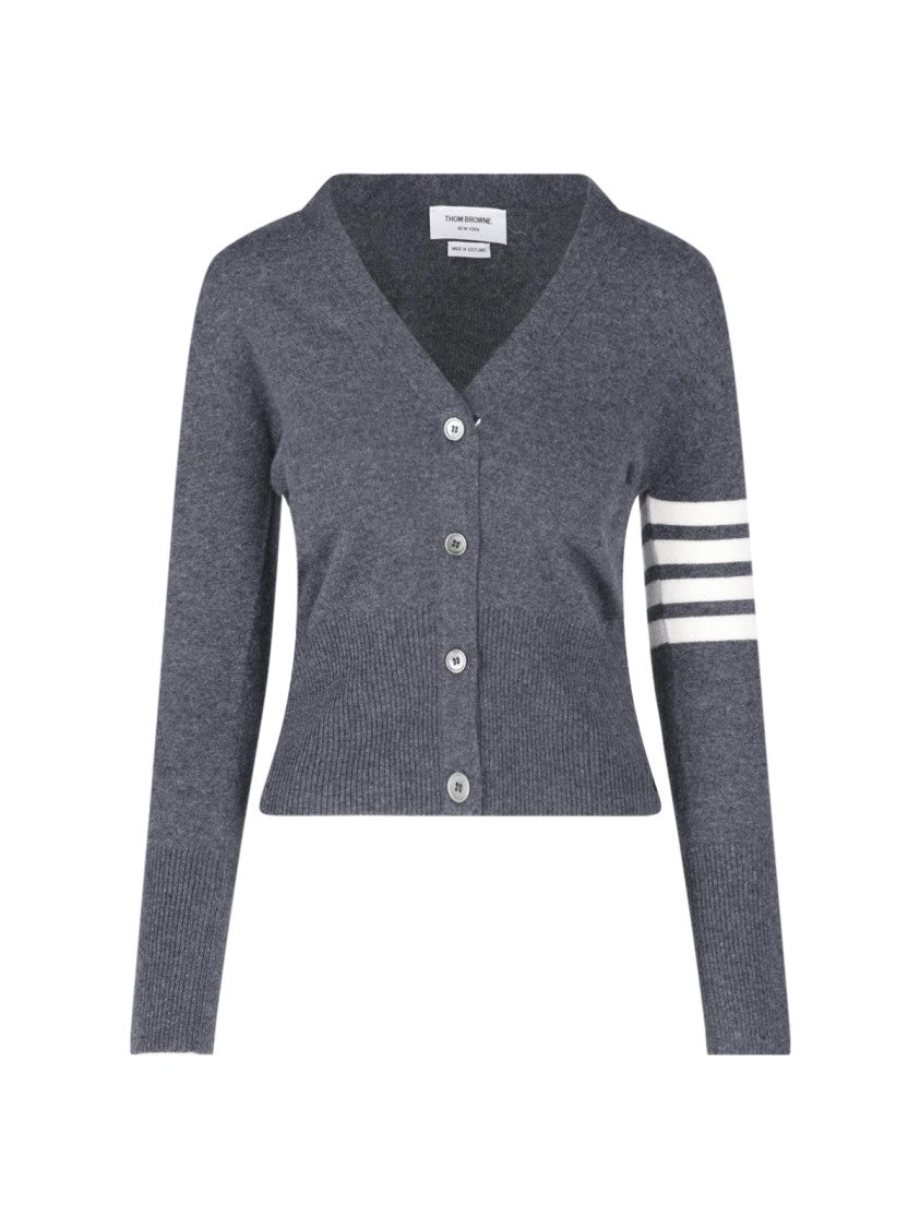 Thom Browne Grey Cashmere 4-Bar Cardigan