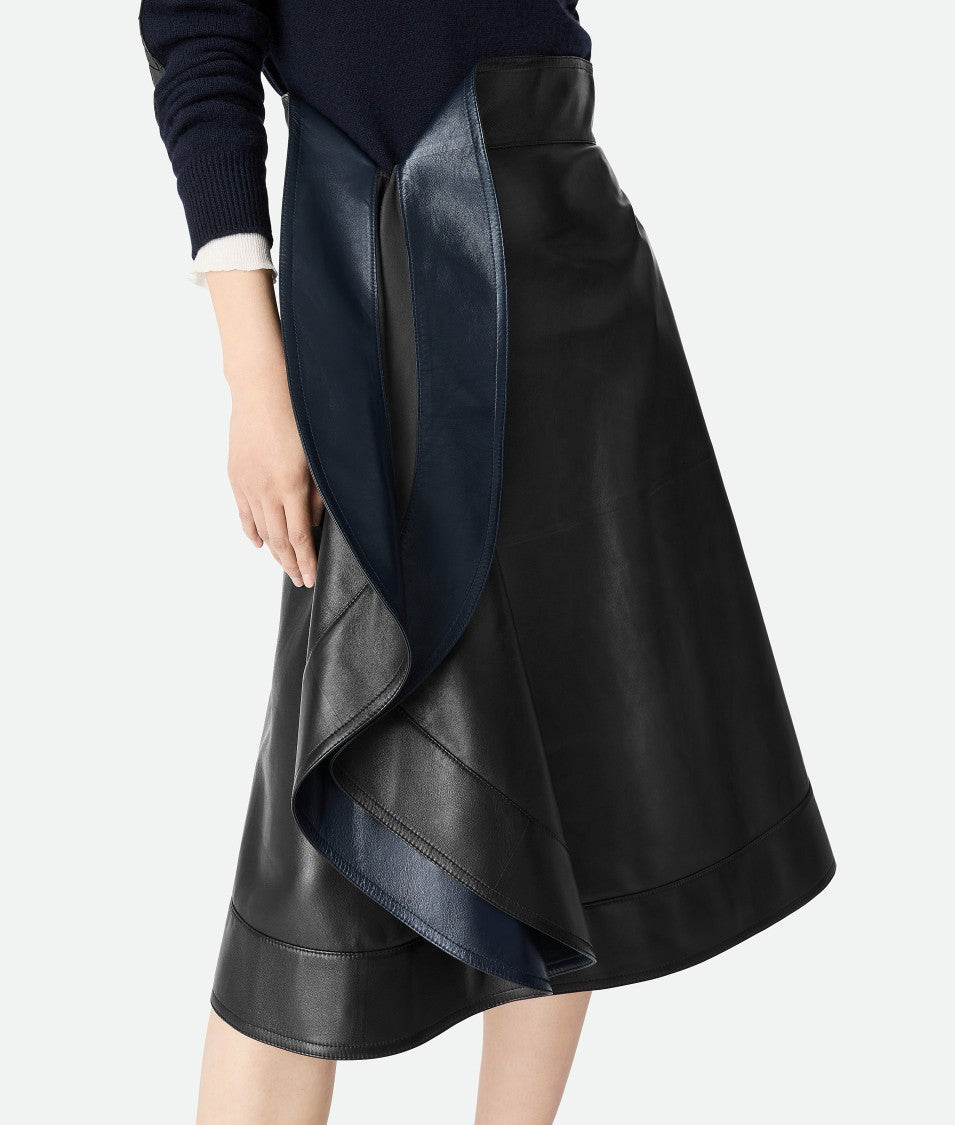Bottega Veneta Wrap Design Black Skirt
