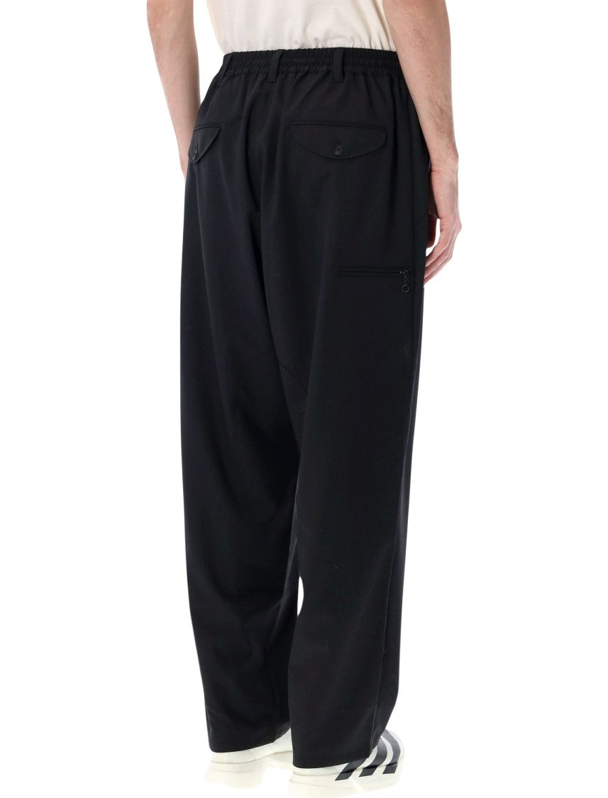 Y-3 Wide-Leg Wool Blend Joggers With Elastic Waistband