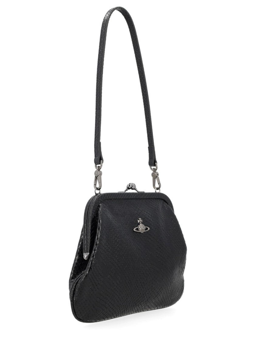 Vivienne Westwood Neutrals Vivienne's Snakeskin Leather Clutch Bag