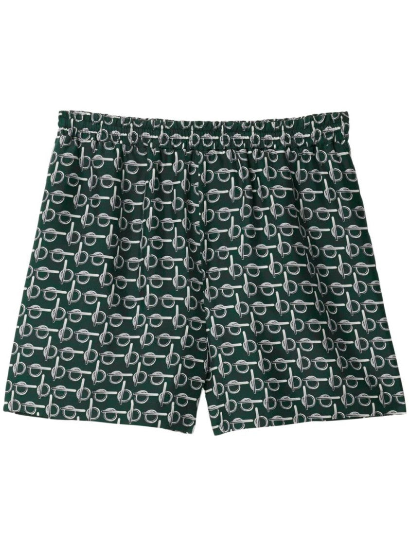 Burberry Textured Print Shorts With Elasticated Waistband