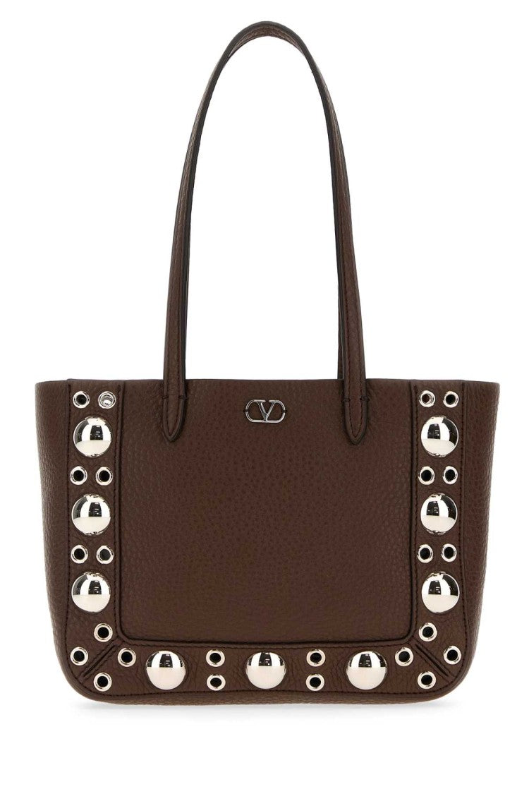 Valentino Garavani Brown Leather Nellcôte Handbag