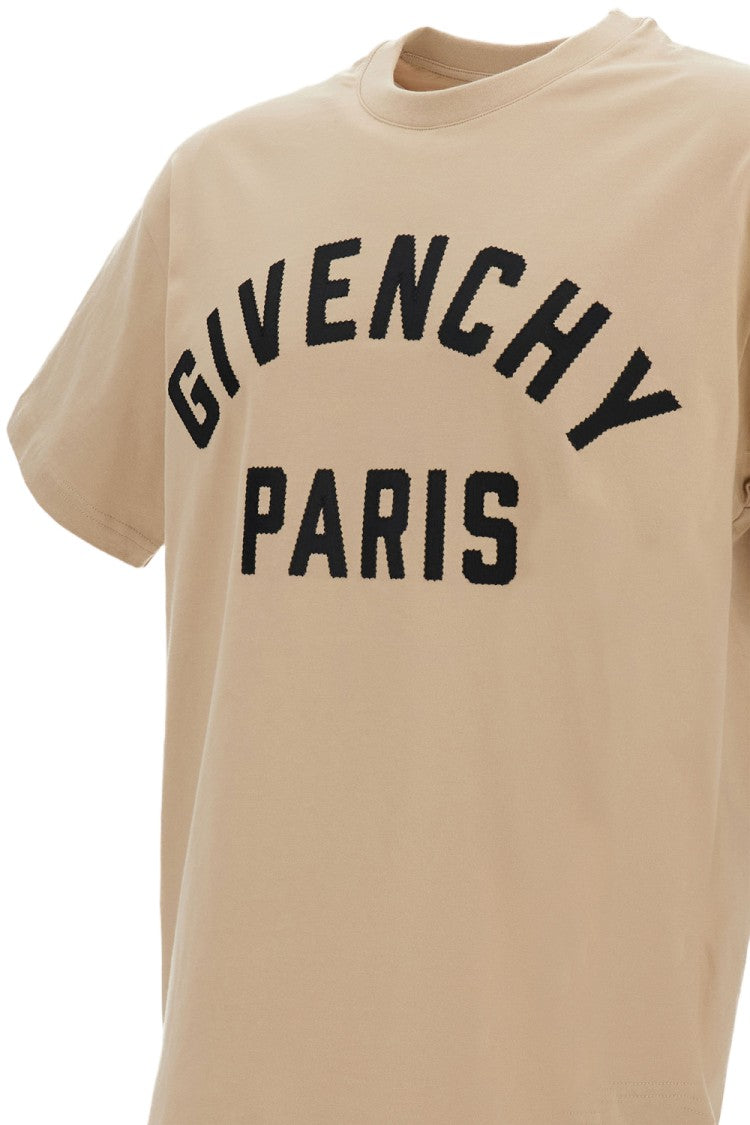 Givenchy Regular Fit Cotton T-Shirt With Grosgrain Patch And Embroidered Detailing