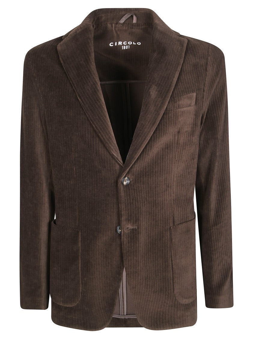 Circolo Ribbed Corduroy Double Button Blazer