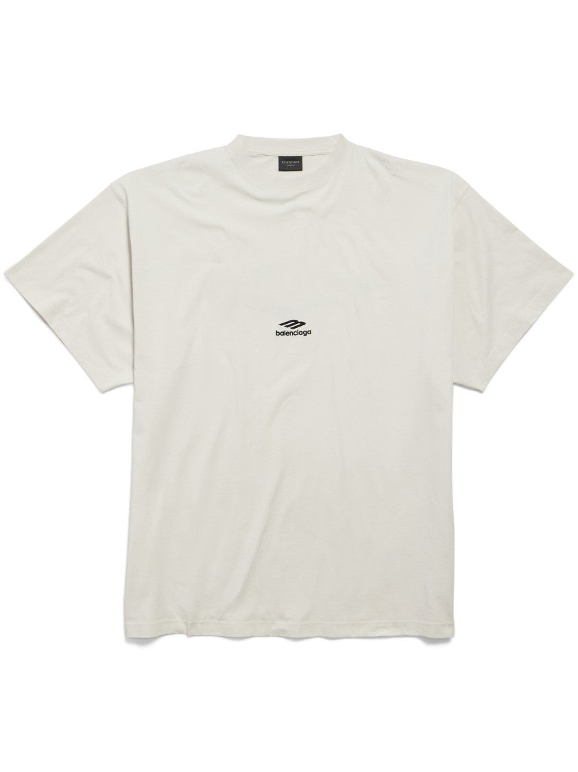 Balenciaga White Oversized Relaxed Fit Logo T-Shirt