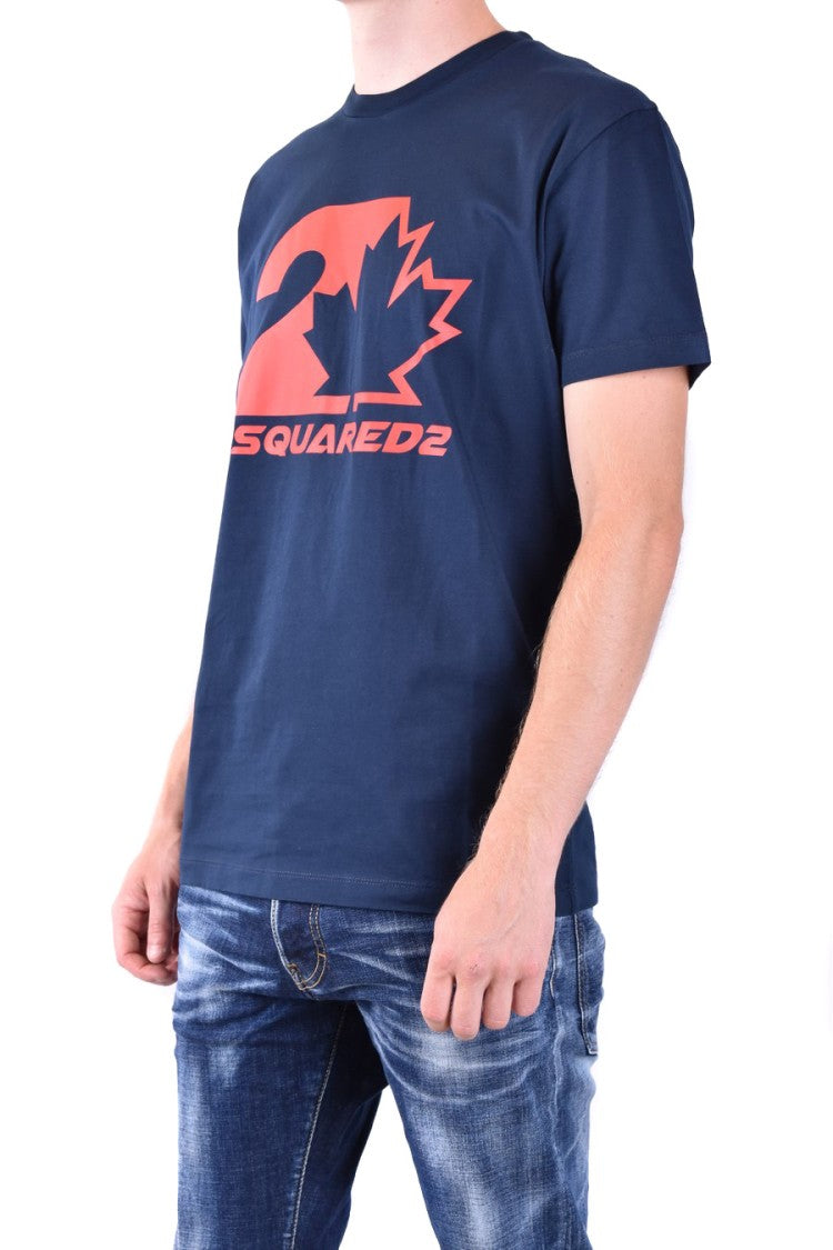 Dsquared2 Blue Cotton Print T-Shirt