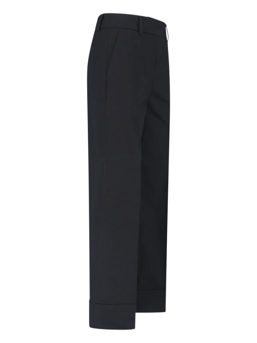 Incotex Black Tailored Straight-Leg Stretch Trousers