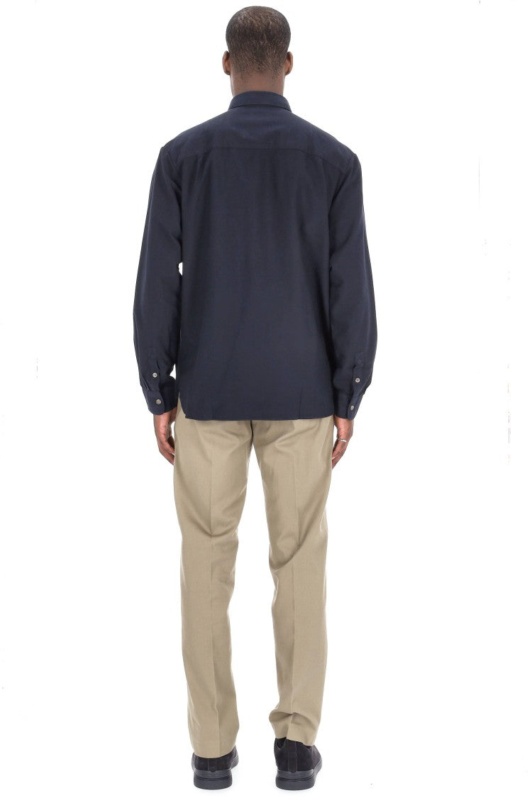 A.P.C. Relax Fit Cotton Piquet Shirt With Pocket