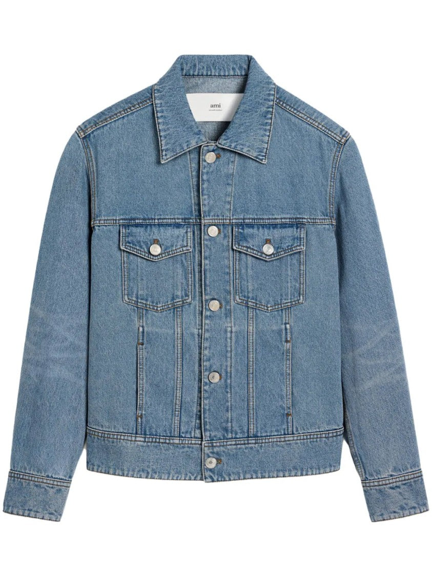 Ami Classic Denim Jacket With Button-Up Front