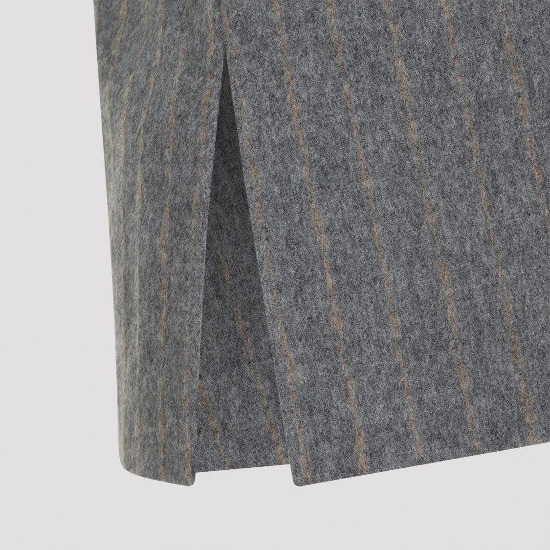 Carven Sleeveless Wool Blend Top With Pinstripe Detail