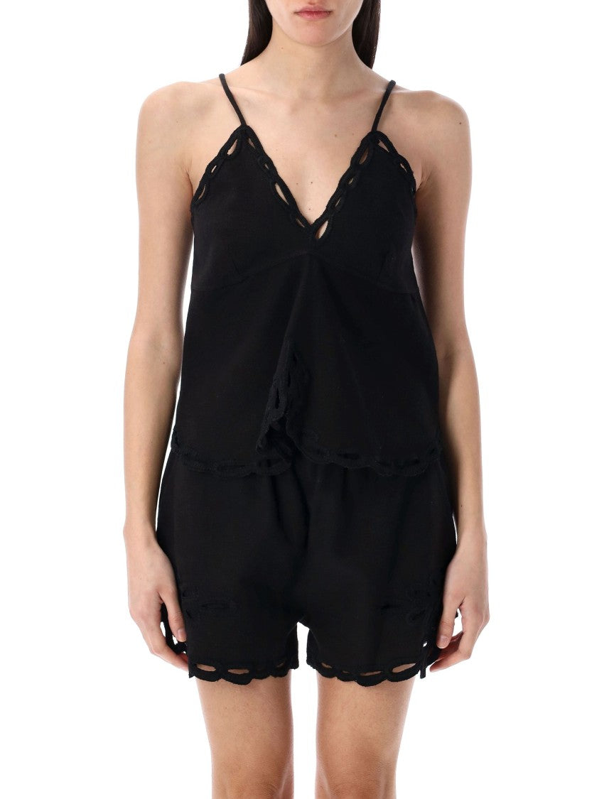 Isabel Marant Étoile Relaxed-Fit Black Cotton Tomeki Top