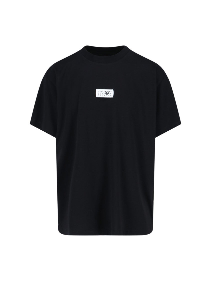 Mm6 By Maison Margiela Boxy Fit Black T-Shirt With Minimalist Design