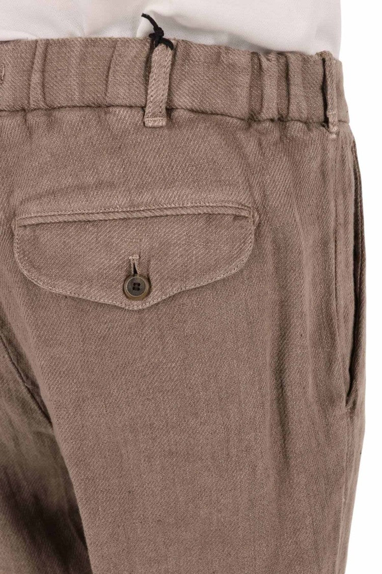 Myths Linen Pants With Elasticated Waistband And Classic Design
