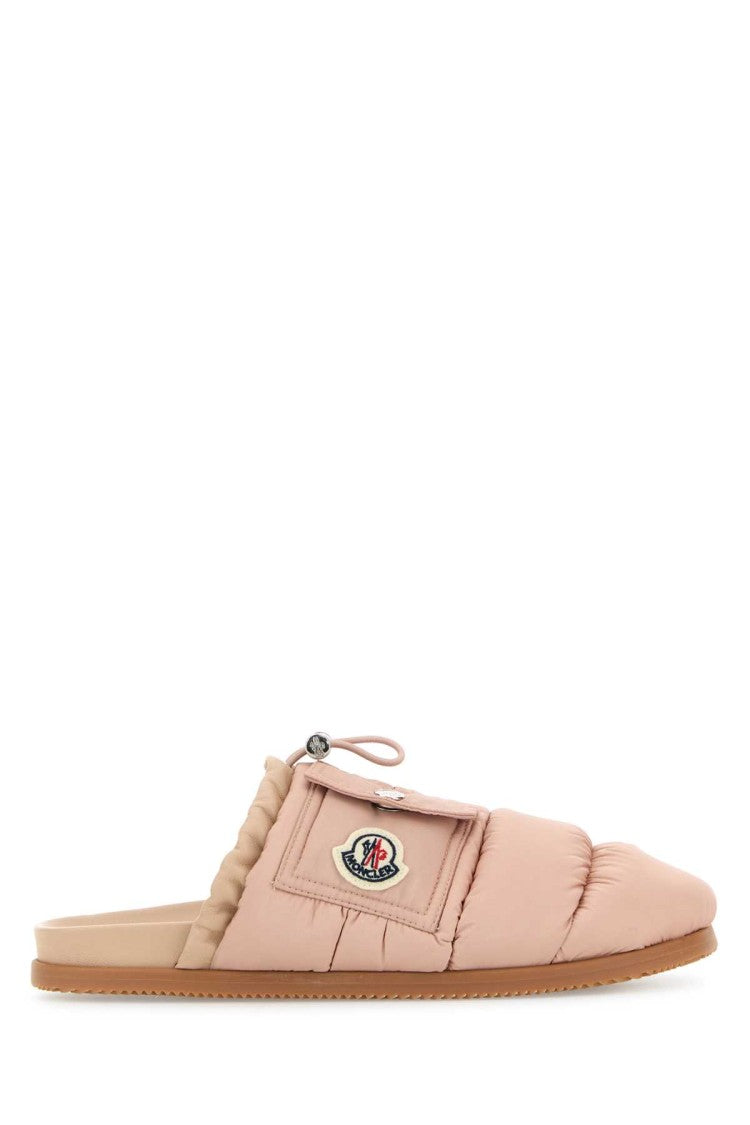 Moncler Pink Fabric Mon Pocket Slippers