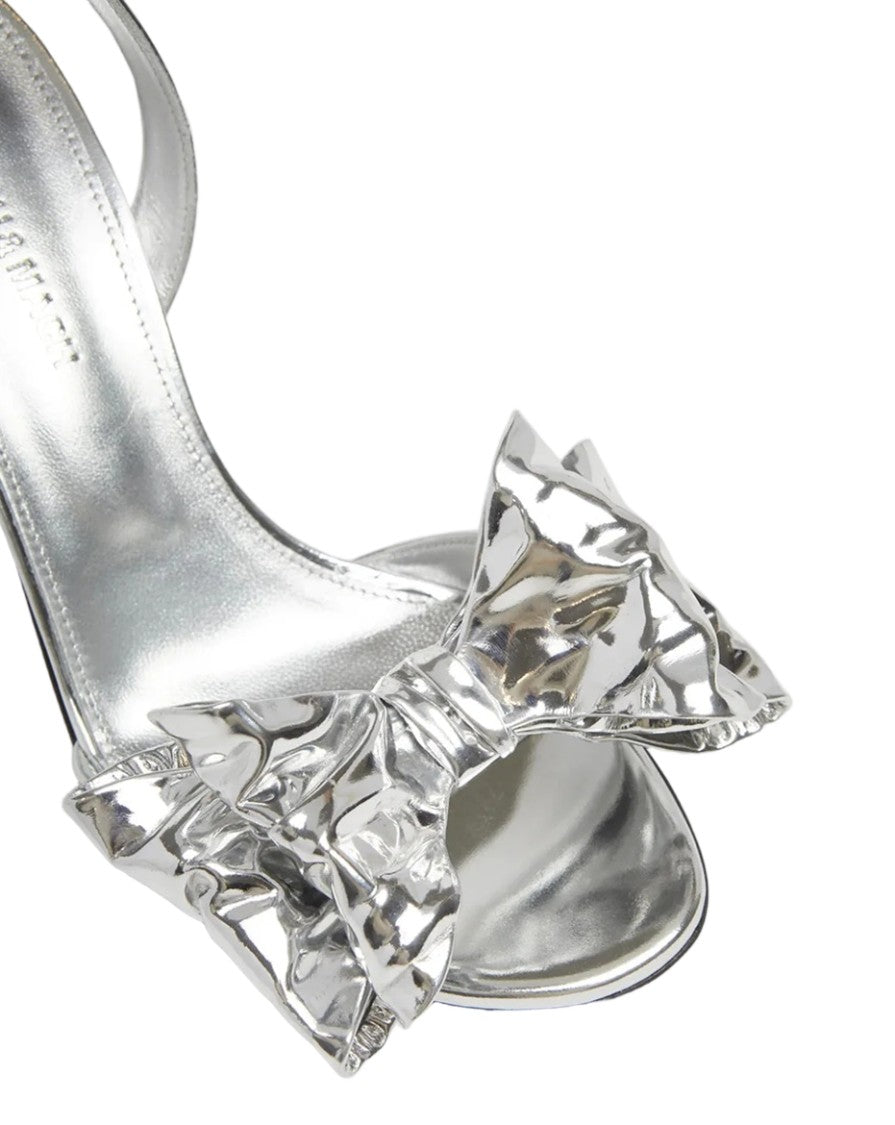 Mach & Mach Le Cadeau Silver Mirror Leather Sandals (95Mm)