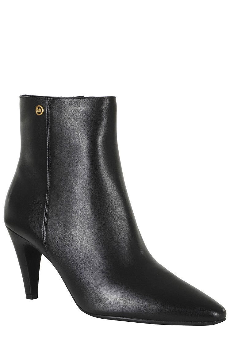 Michael Michael Kors Daniela Black Pointed Toe Leather Ankle Boots