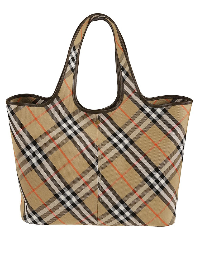 Burberry Vintage Check Cotton And Leather Tote
