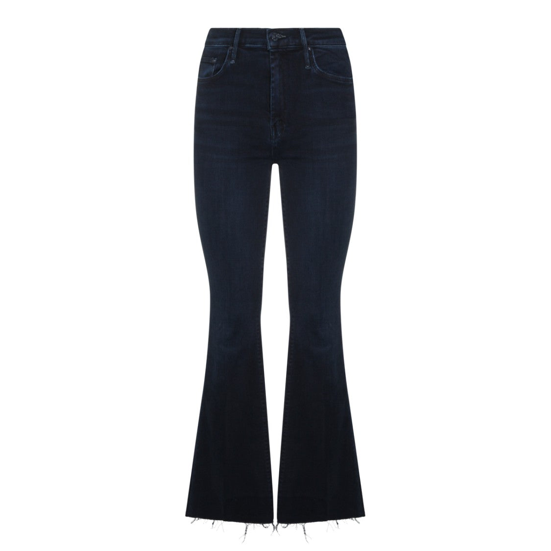 Mother Navy Blue High-Waisted Wide-Leg Jeans