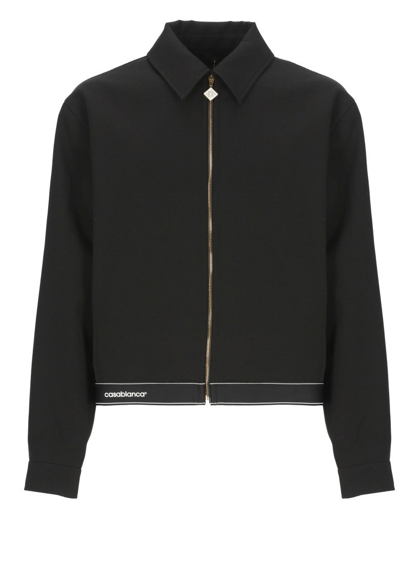 Casablanca Tailored Wool Jacket With Contrasting Logo