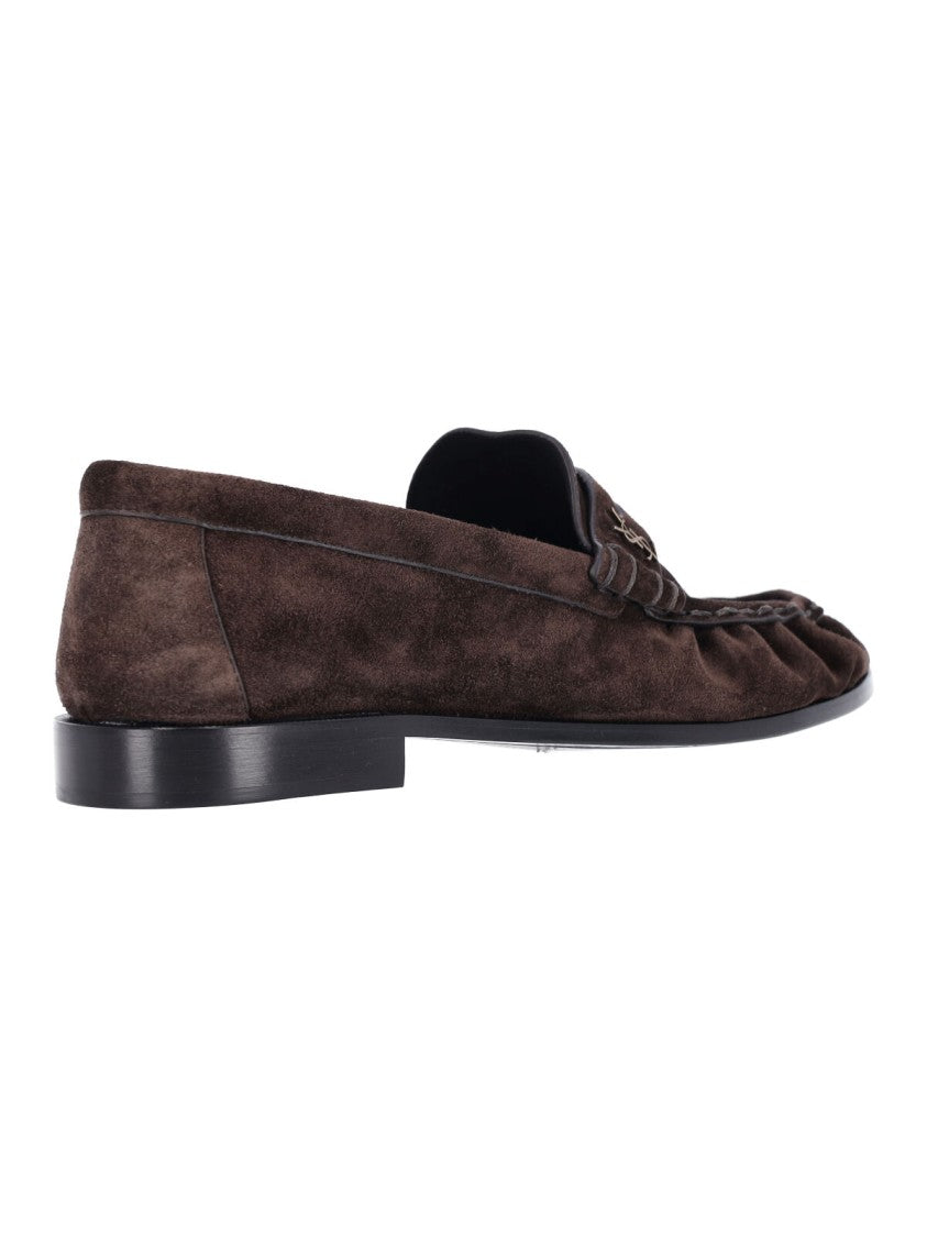 Saint Laurent Brown Le Loafer Suede Loafers