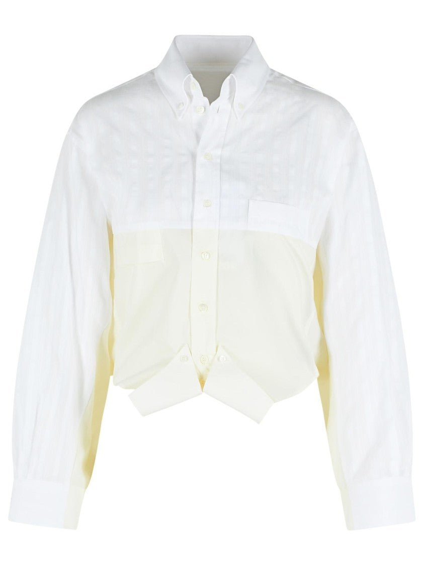 Mm6 By Maison Margiela White Mirror Effect Cotton Poplin Shirt