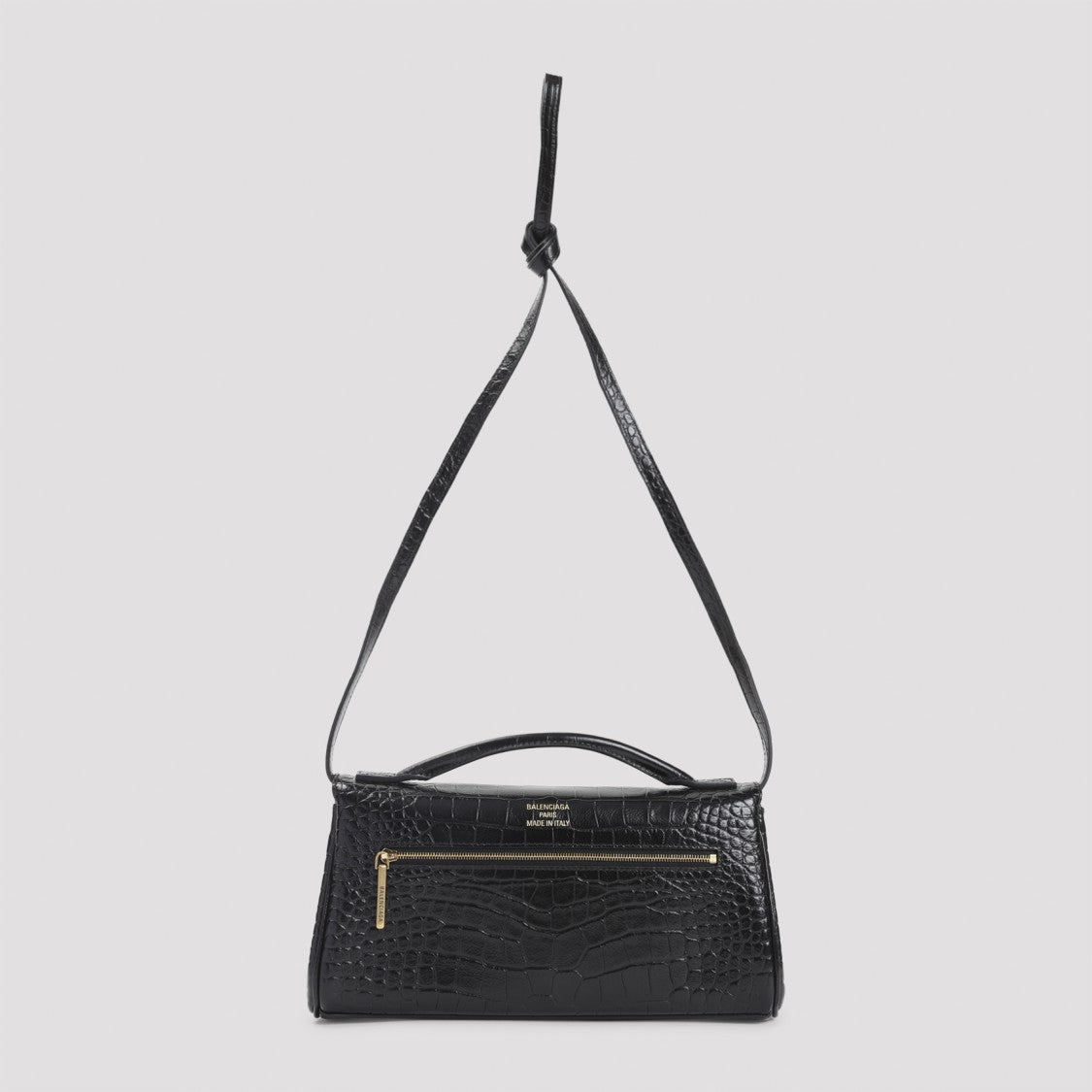 Balenciaga Bel Air Clutch On Strap Black Calf Leather Handbag