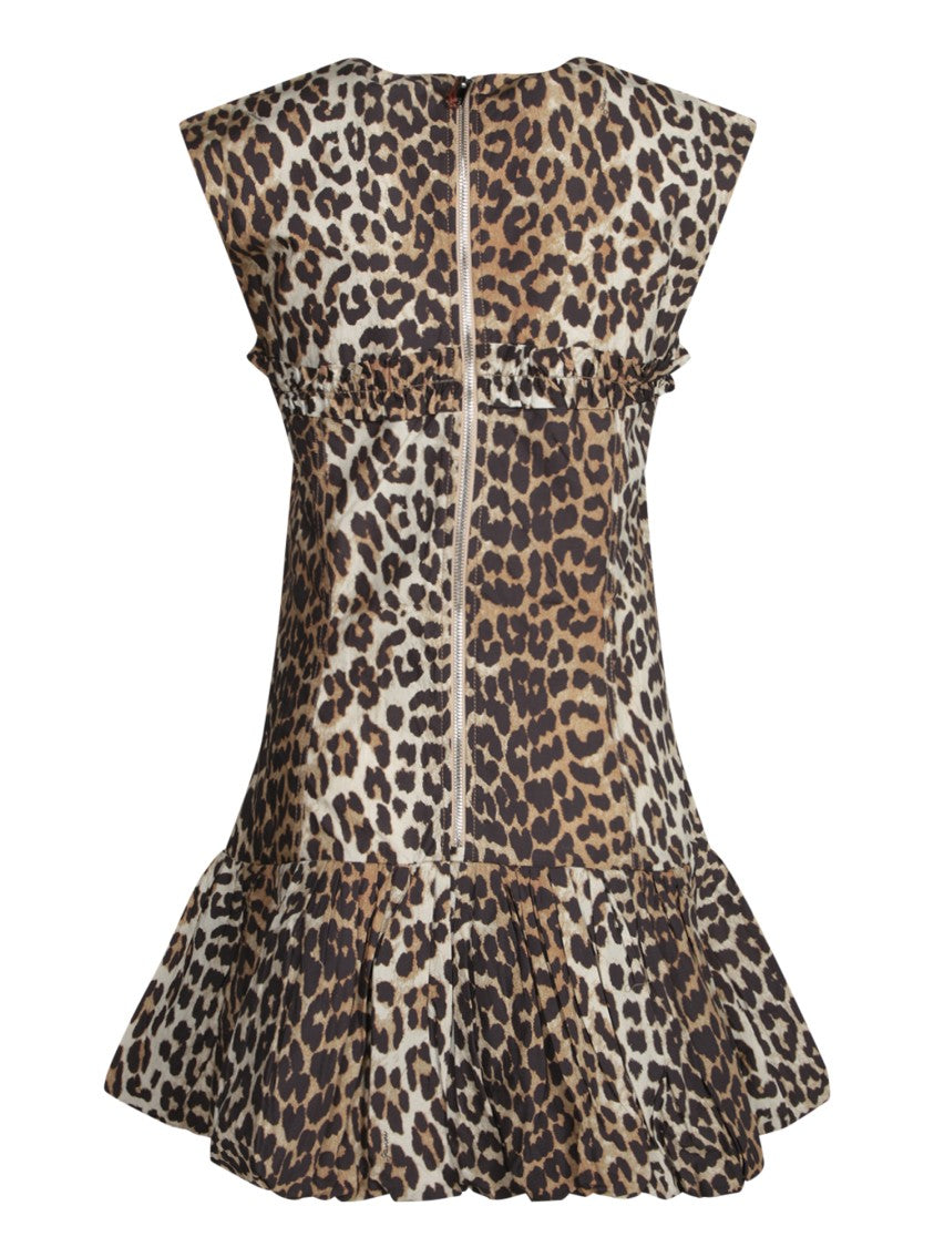 Ganni Leopard Print Corset Mini Dress