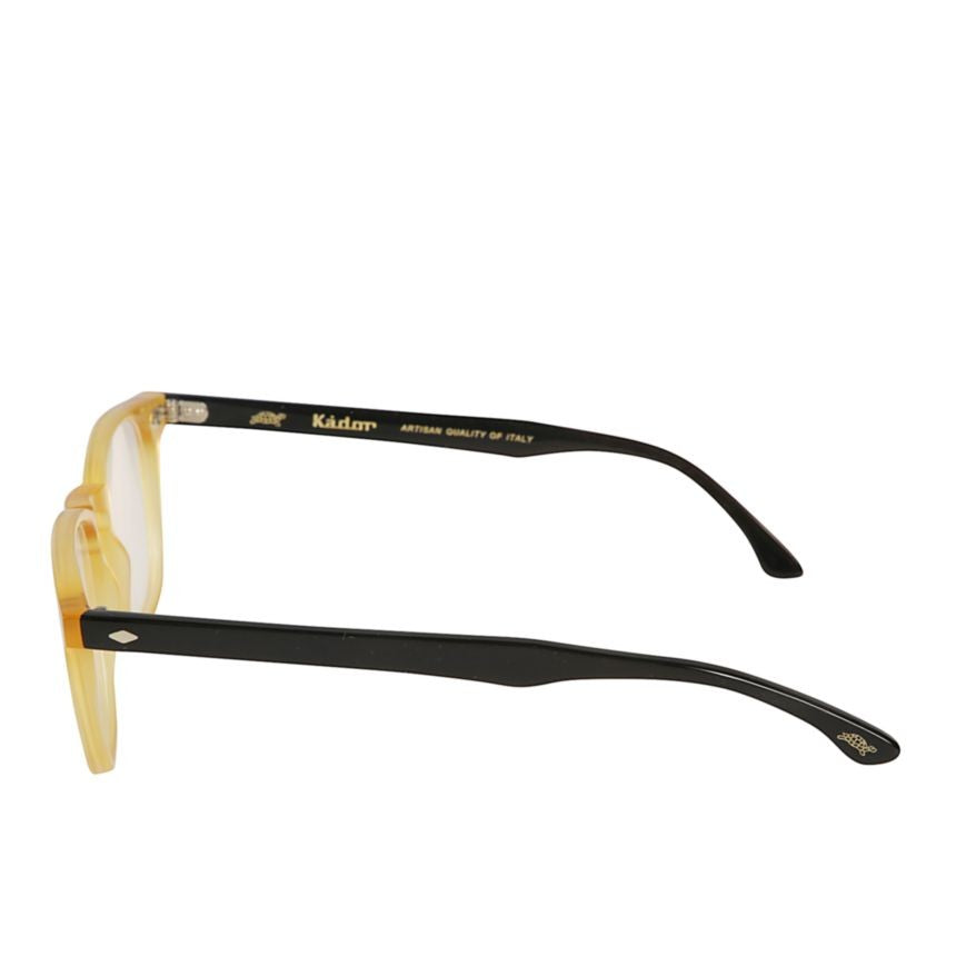 Kador Cambridge Translucent Amber-Yellow Eyeglasses With Black Temples
