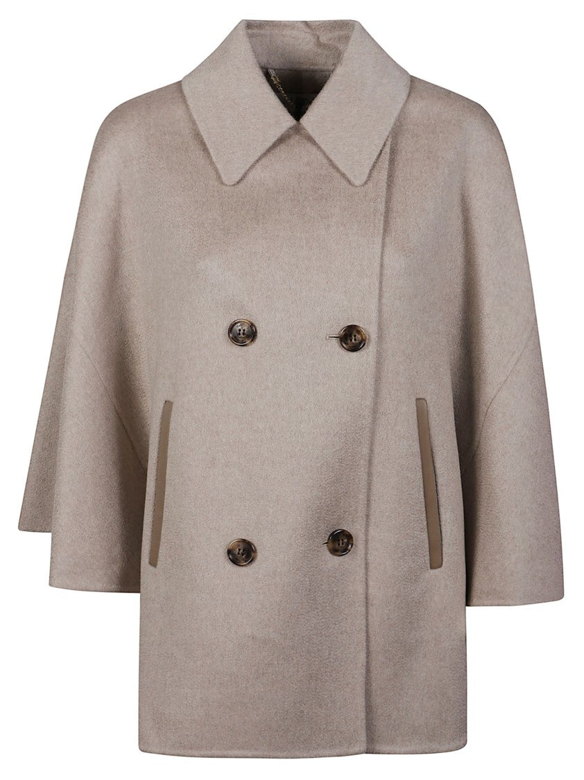 Max Mara Mxaospite Double-Breasted Cashmere Cape