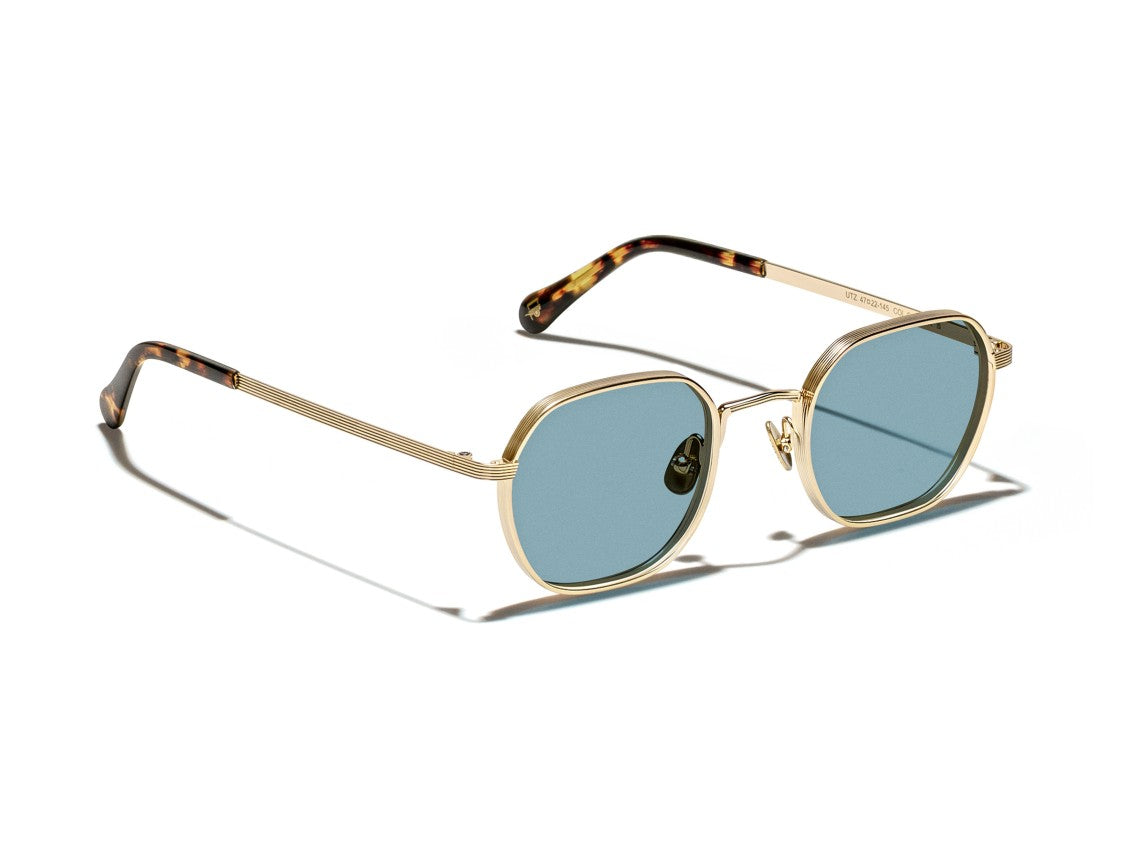 Moscot Gold Or-Utz-S Geometric Metal Sunglasses