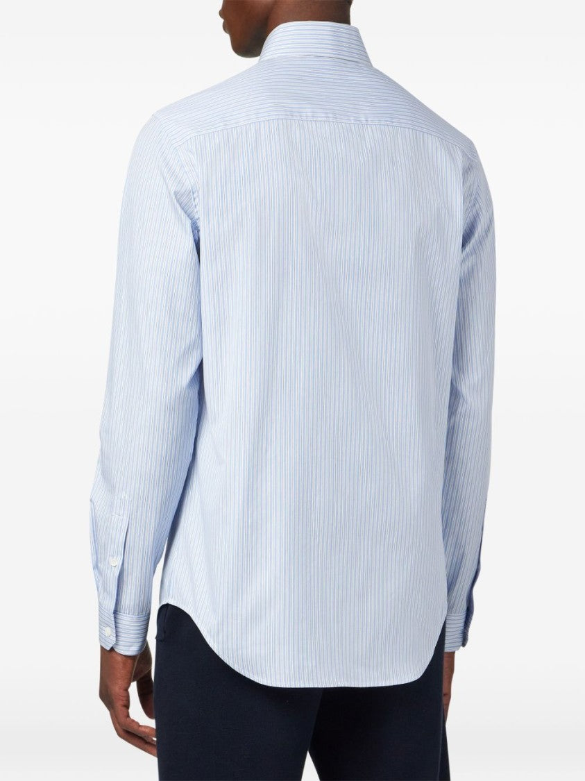 Versace Light Blue Striped Button-Down Shirt