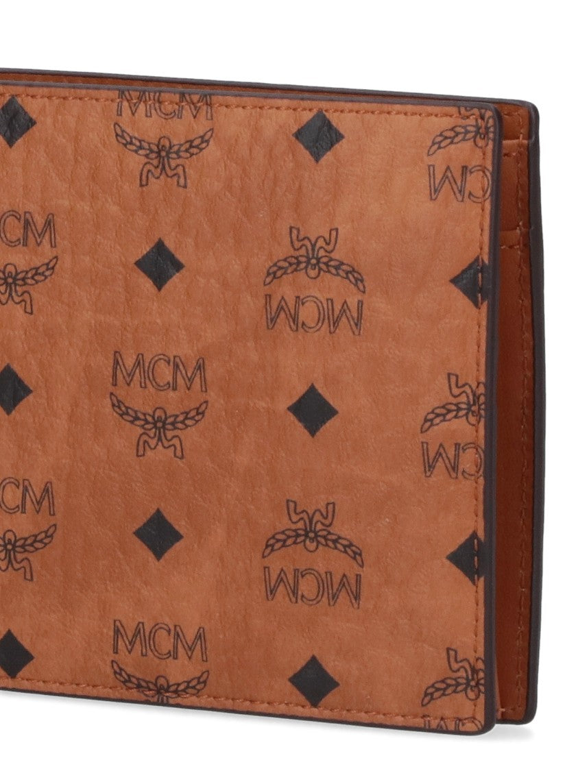 Mcm Bi-Fold Wallet, In Brown Visetos Canvas
