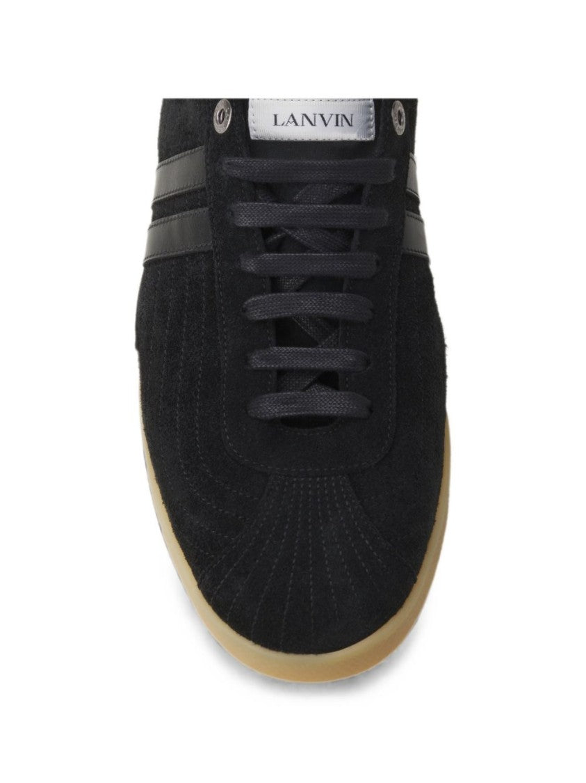 Lanvin Low-Profile Black Sneakers With Textured Detailing