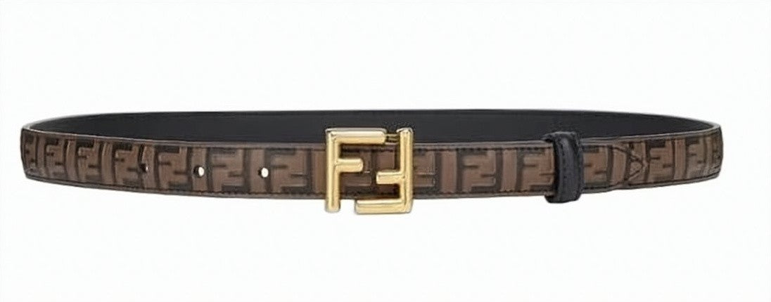 Fendi Regular Width Monogram Calf Leather Belt