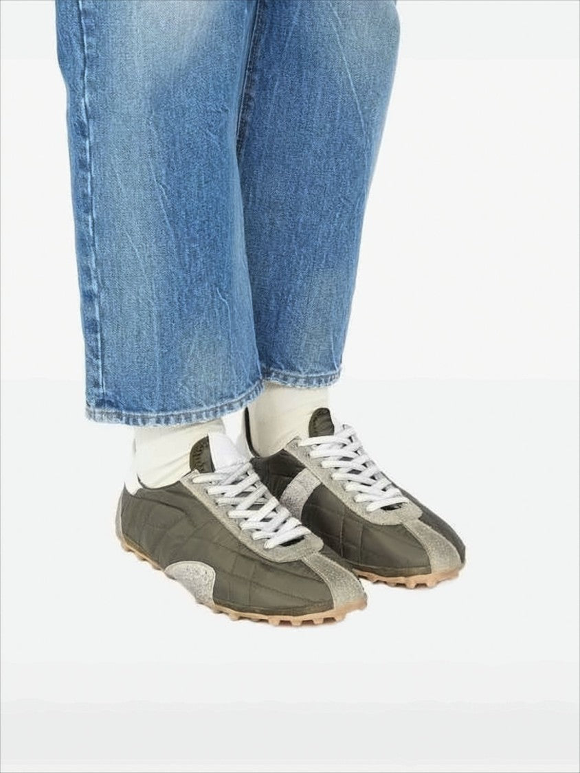 Maison Margiela Quilted Polyester And Suede Sneakers With Textured Sole