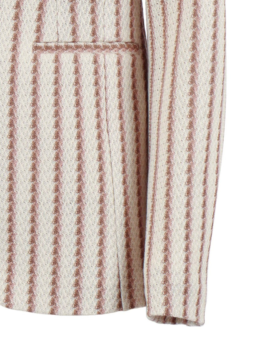 Circolo 1901 Long Textured Stripe Slim Jacket