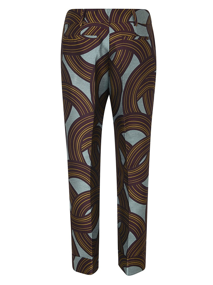 La Double J High-Waisted Hendrix Trousers With Structured Jacquard Design