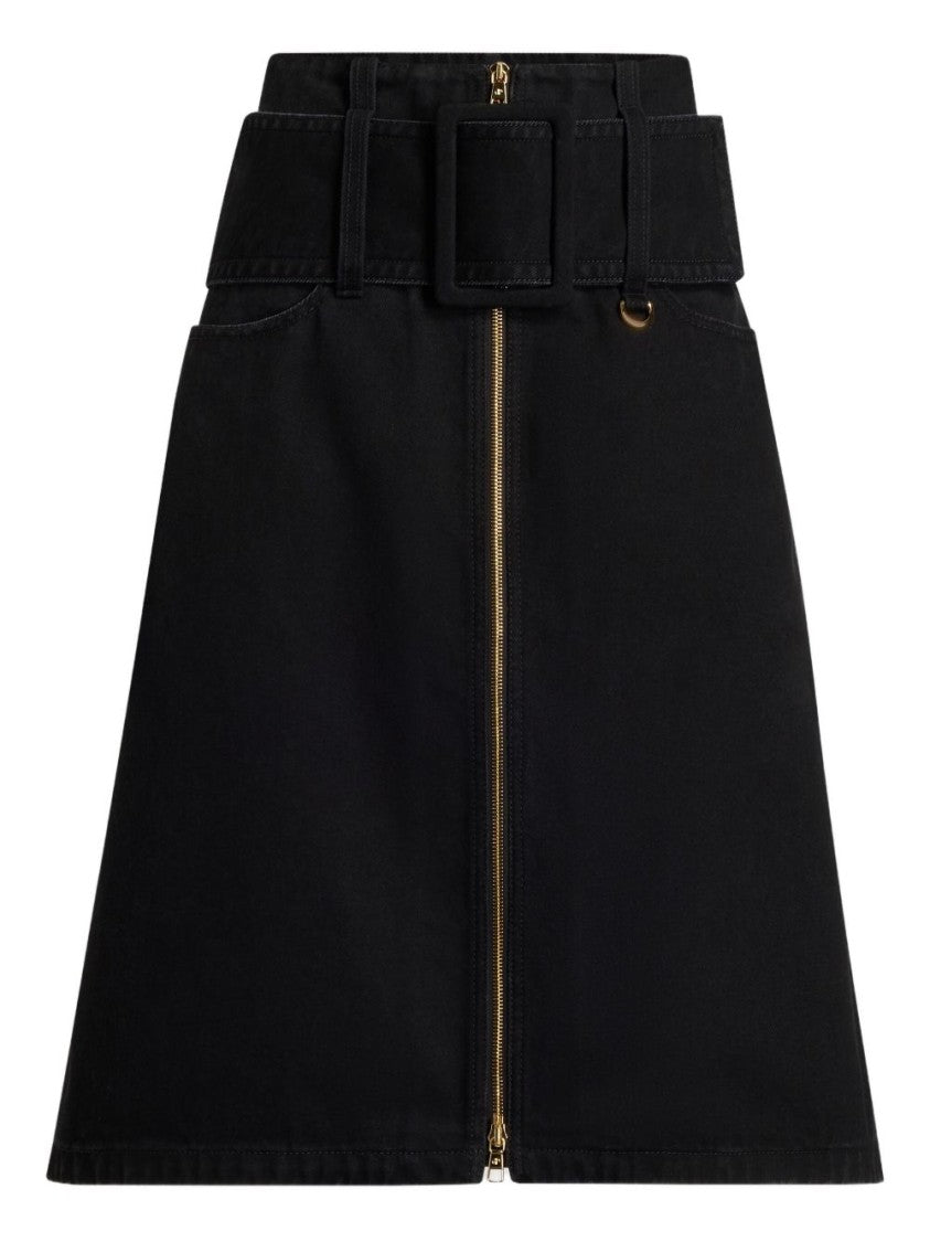 Patou A-Line Mini Skirt With Bold Belt