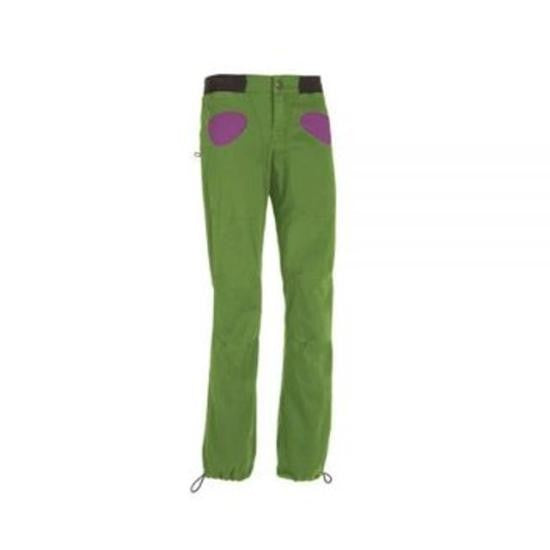 E9 Straight-Cut Pants With Green Base