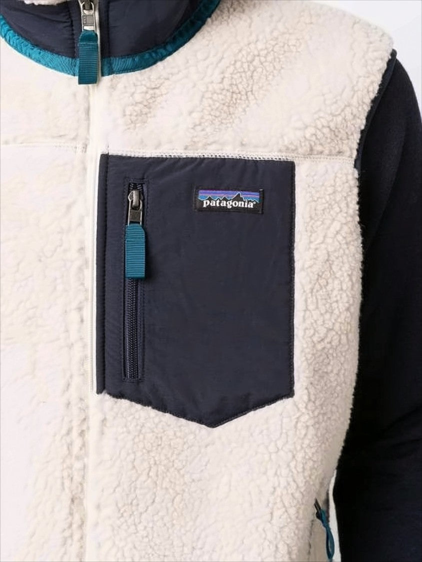 Patagonia Textured High Collar Vest With Zippered Pockets
