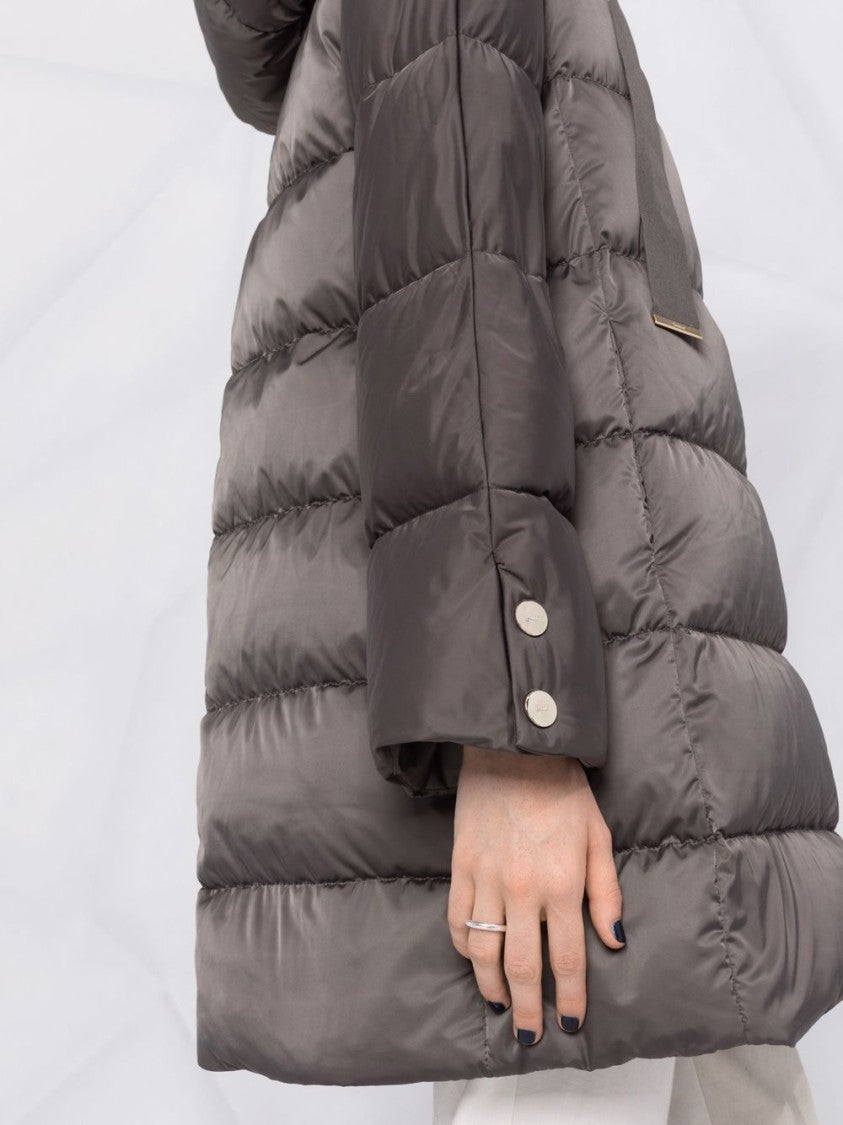 Herno Lightweight Puffer Jacket With Hood And Three-Quarter Sleeves